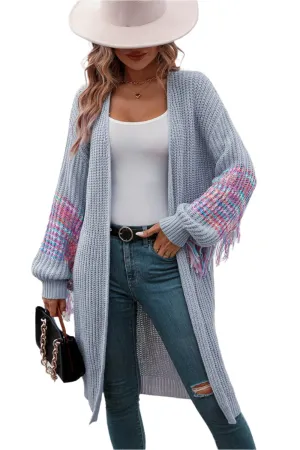 TEEK - Fringe Sleeve Dropped Shoulder Cardigan