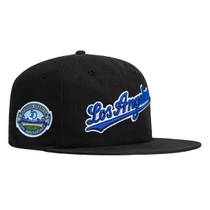 47 Brand Black Dome Sureshot Captain Los Angeles Dodgers 50th Anniversary Patch Snapback Script Hat - Black