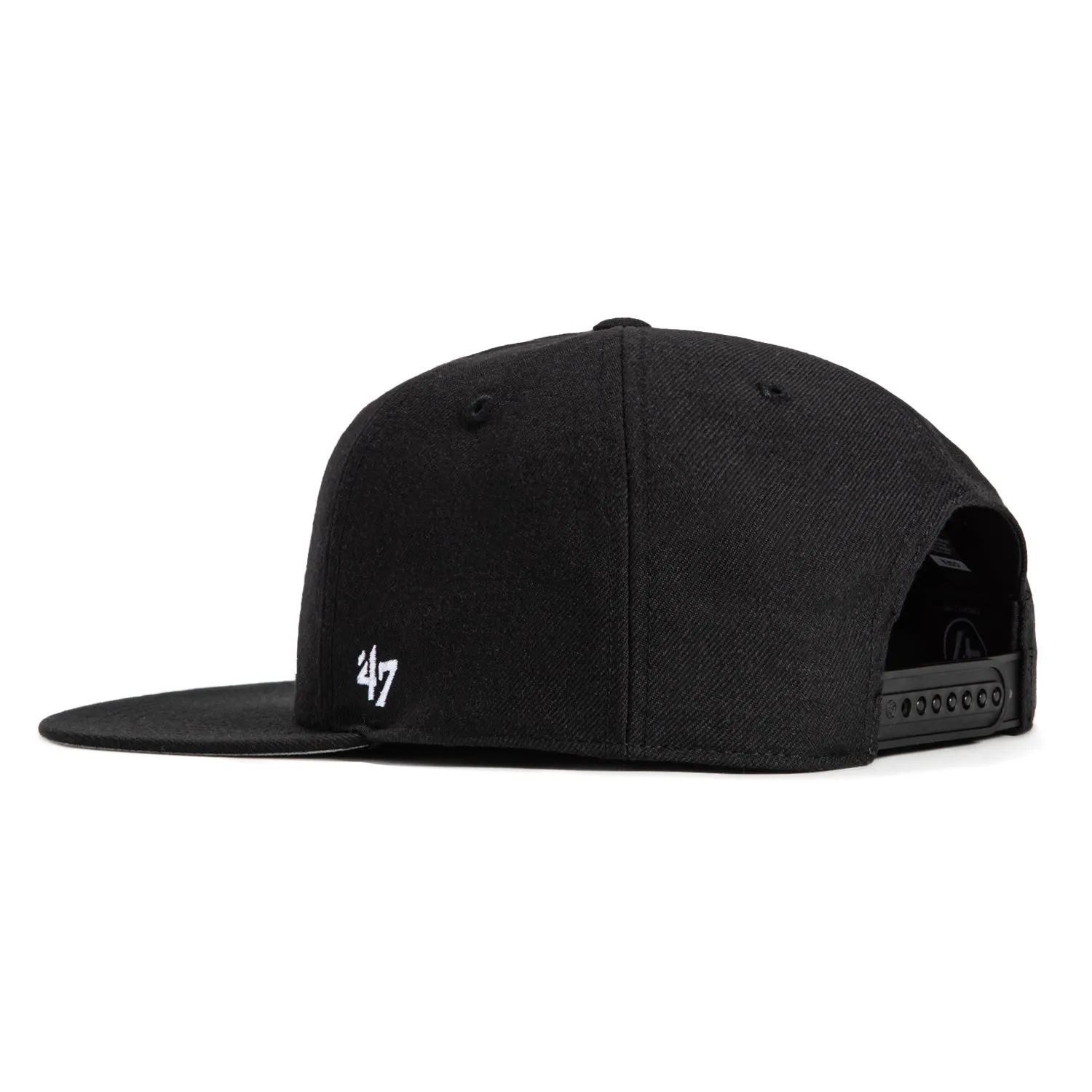 47 Brand Black Dome Sureshot Captain Los Angeles Dodgers 50th Anniversary Patch Snapback Script Hat - Black