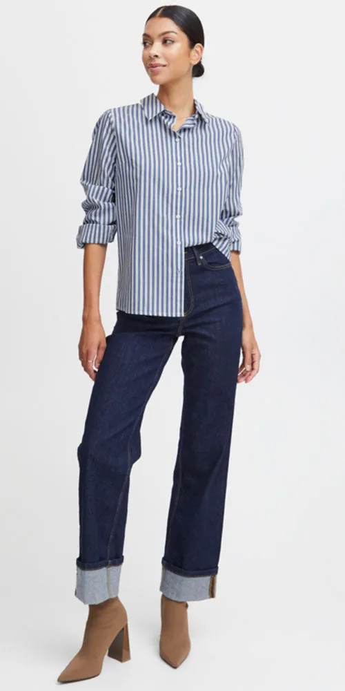 B. Young Striped Shirt, navy/white