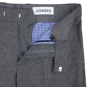 Bergen - Heather Gray Stretch Wool Cashmere Blend Flannel Trouser