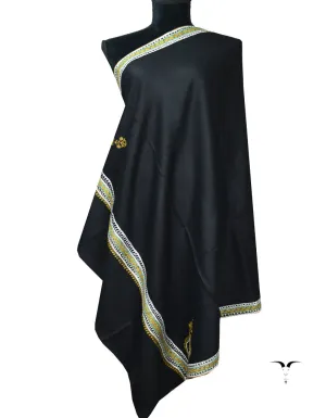 Black Embroidery Pashmina Shawl 7362