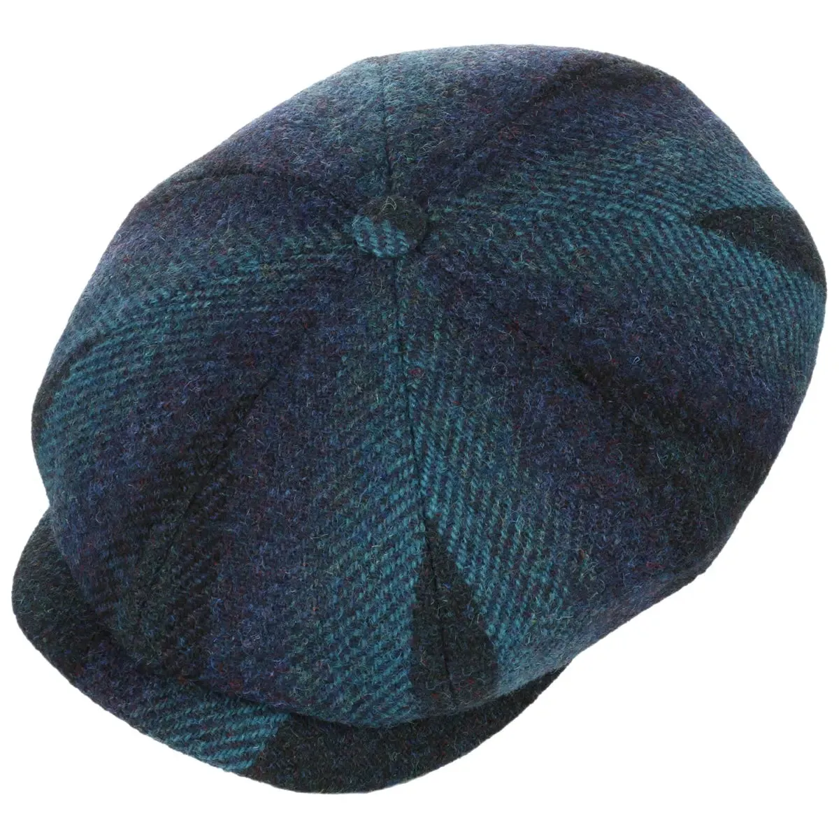 Blue Harris Tweed Hatteras Flat Caps