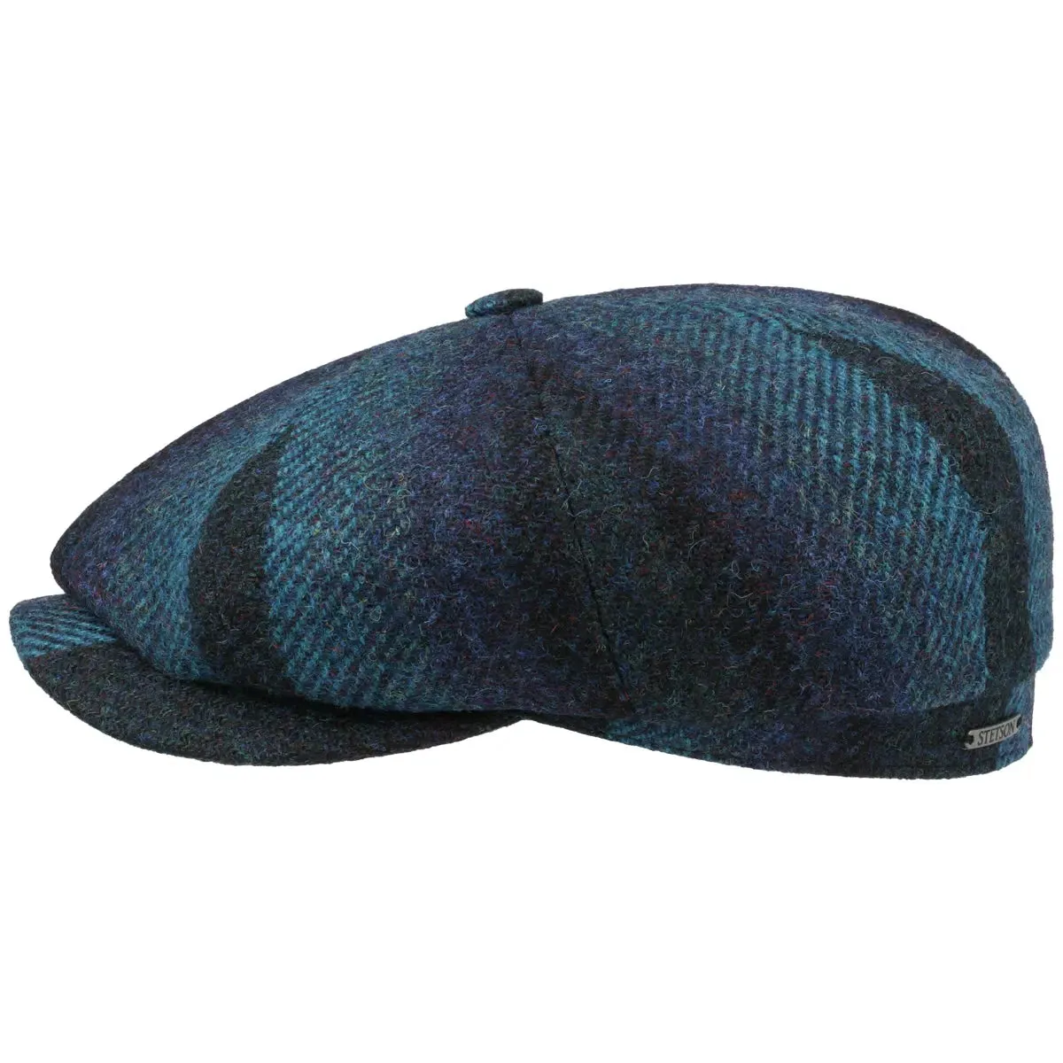 Blue Harris Tweed Hatteras Flat Caps