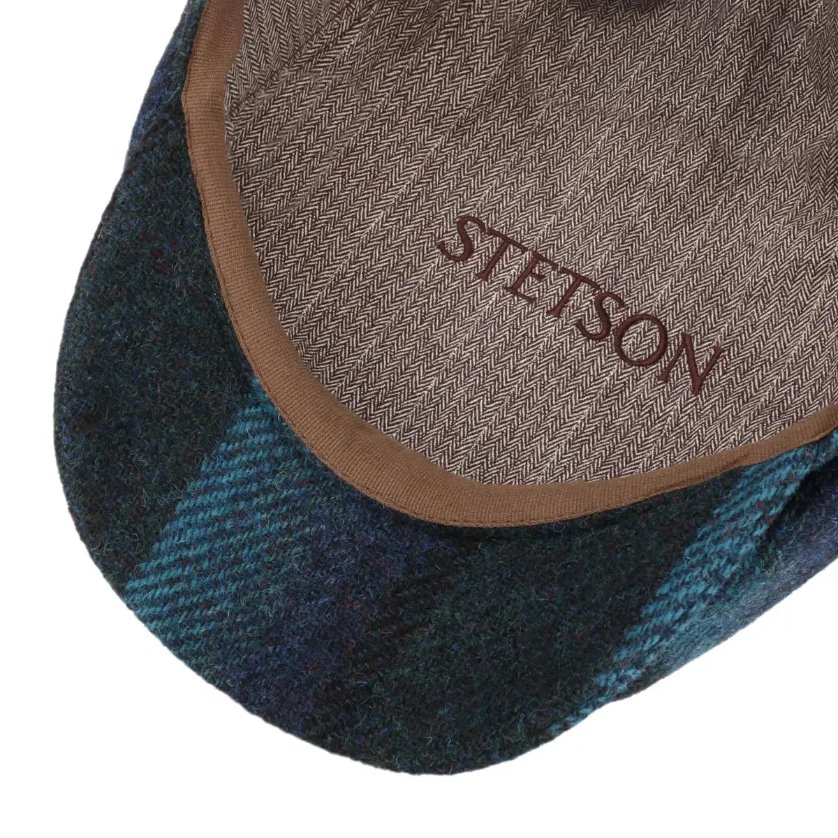 Blue Harris Tweed Hatteras Flat Caps