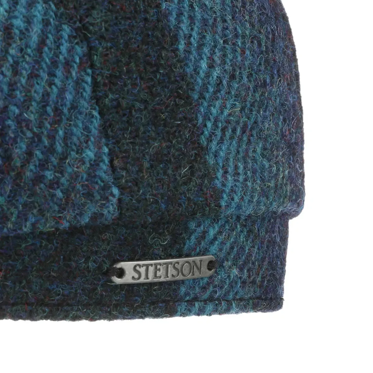 Blue Harris Tweed Hatteras Flat Caps