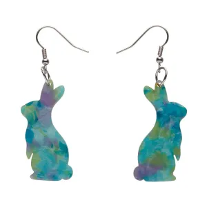 Bunny Mottled Resin Drop Earrings - Green