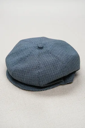 Cappellificio Biellese Kieran Blue Sportex Houndstooth Cap