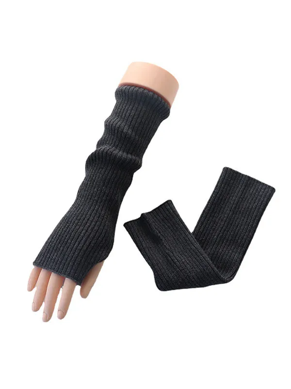 Casual Wool Knitting Keep Warm Solid Color Arm Warmers Accessories