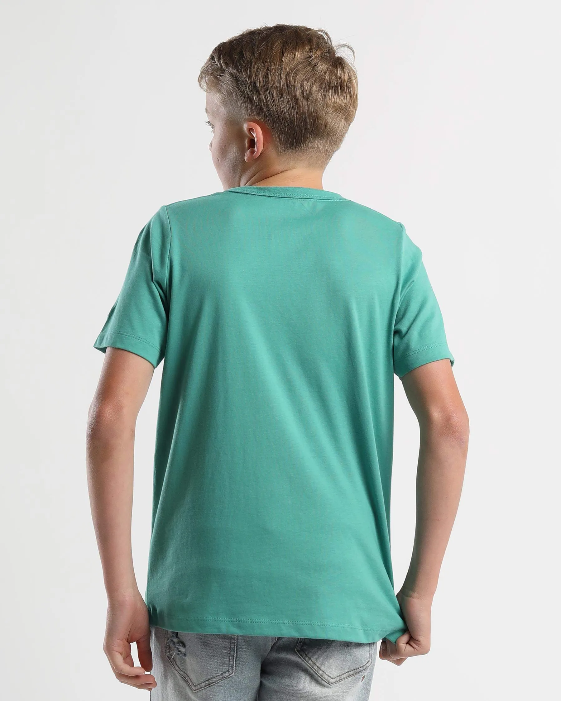 CHAMPION KID'S SCRIPT EMERALD GREEN TEE