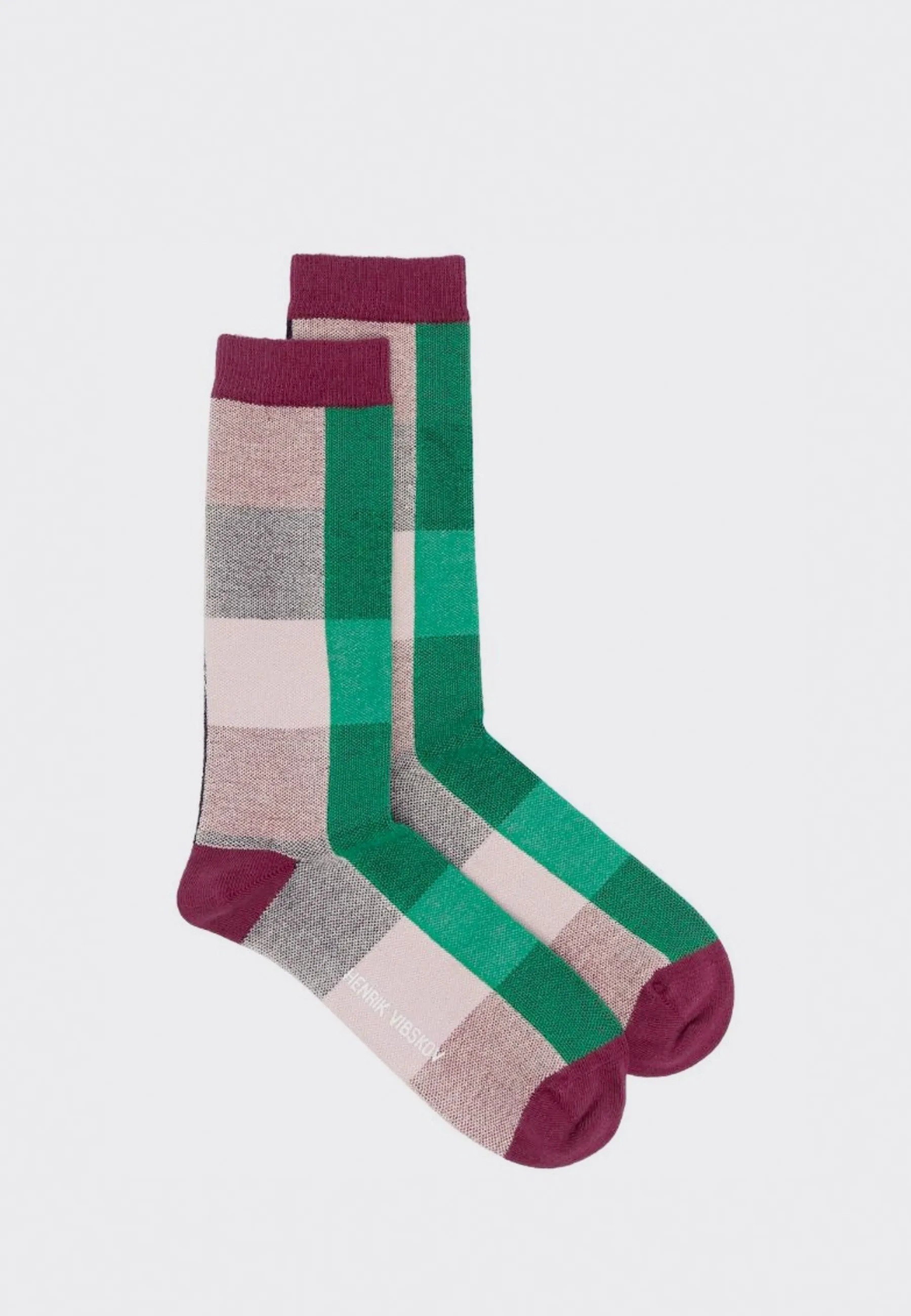 Checks Socks - green/orange/lavender