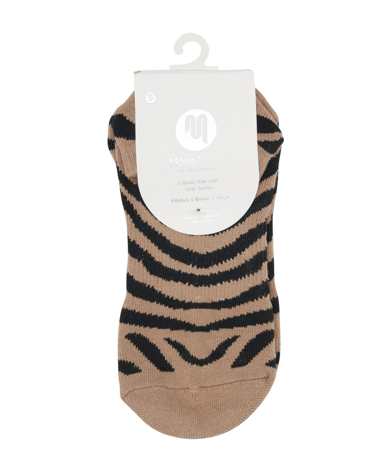 Classic Low Rise Grip Socks - Midnight Zebra