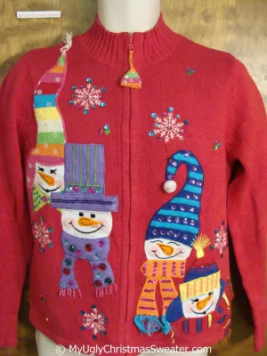 Colorful Funny Red Ugly Christmas Sweater