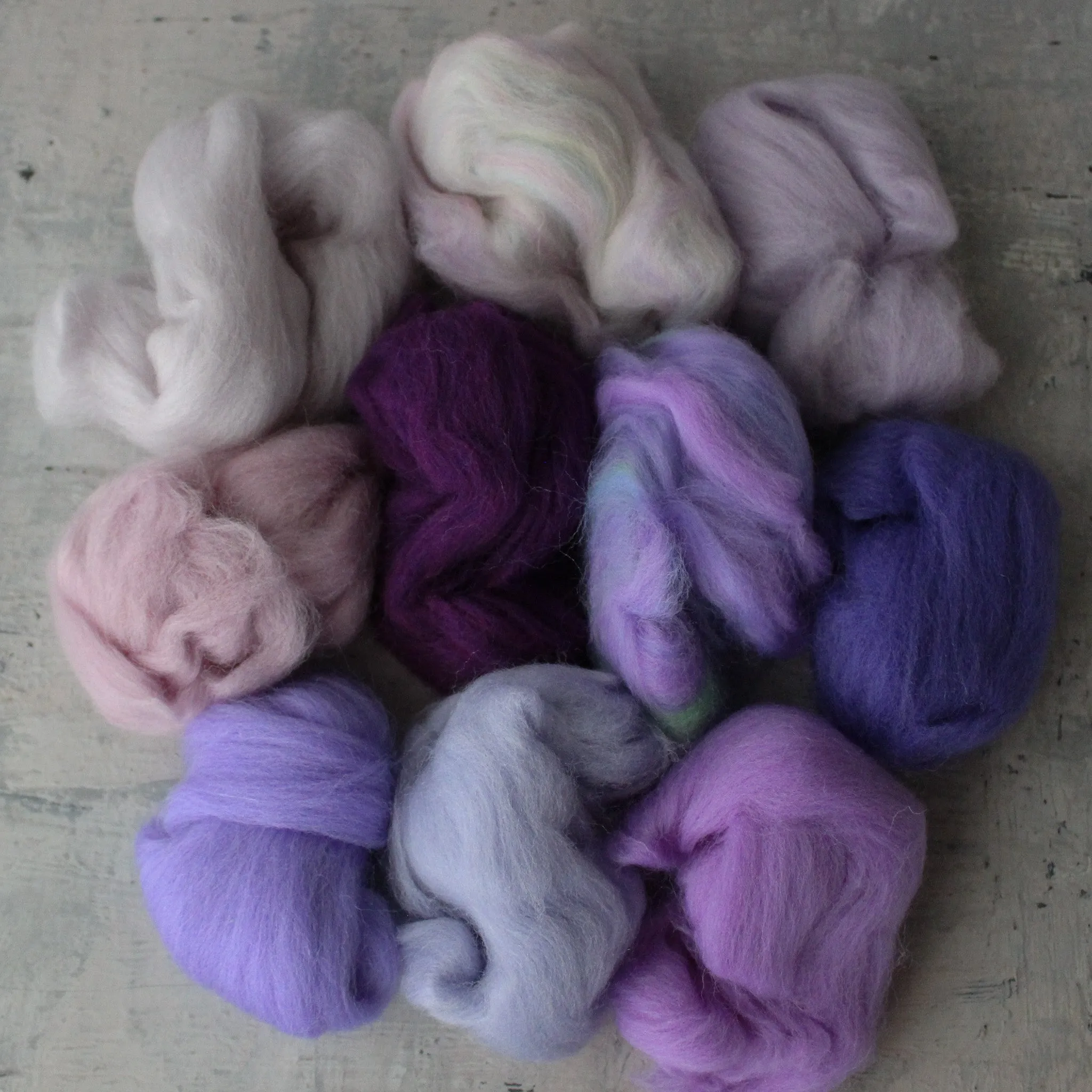 Coloured Wool Fleece Roving