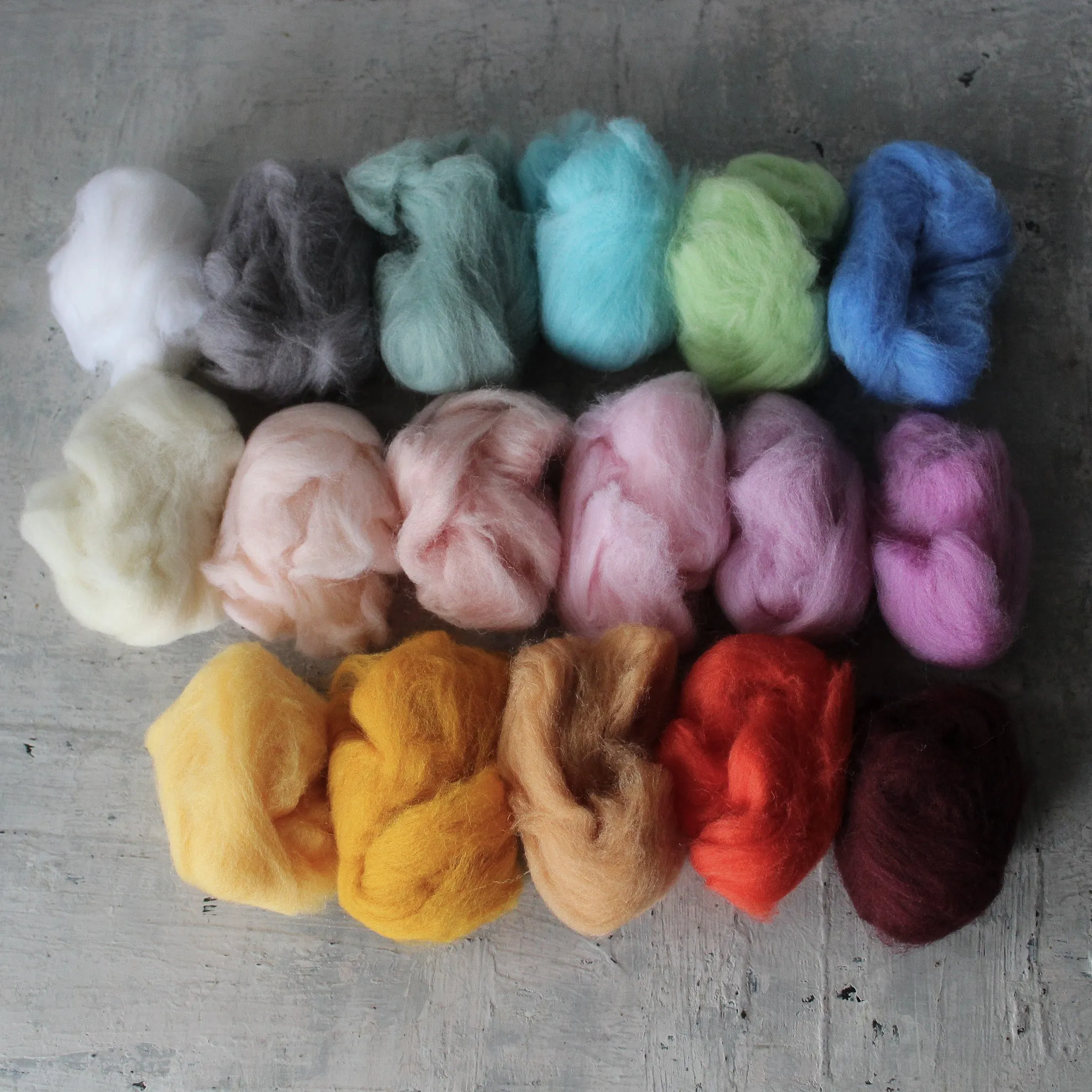 Coloured Wool Fleece Roving