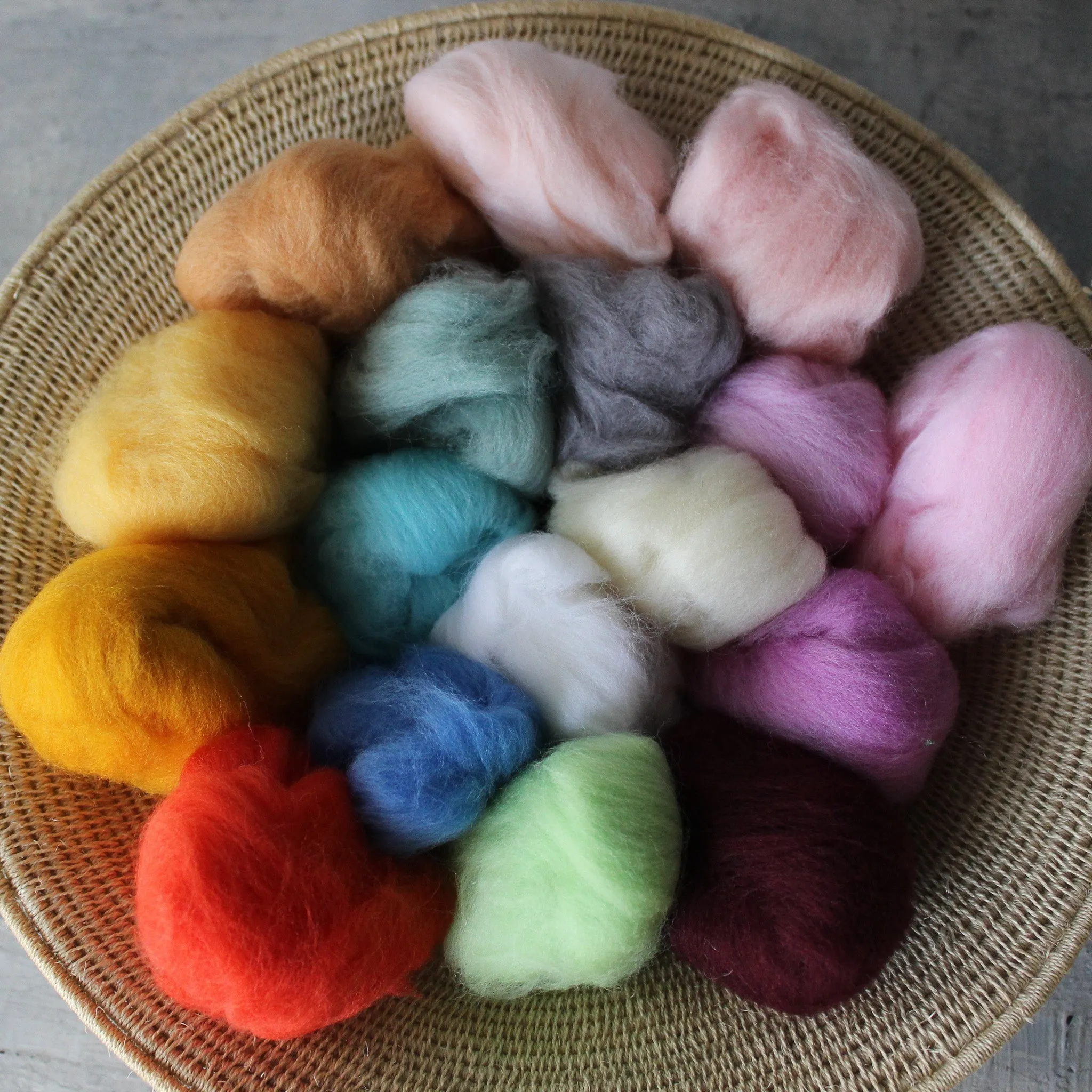 Coloured Wool Fleece Roving