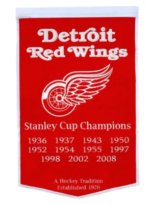 Detroit Red Wings Winning Streak Genuine Wool Dynasty Banner (24"x36")