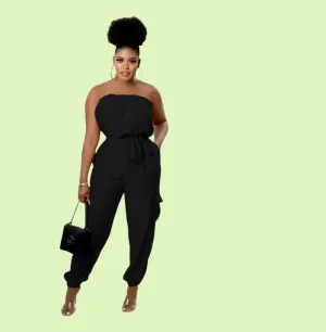 Elegant Off-Shoulder Strapless Jumpsuit - Prolyf Styles