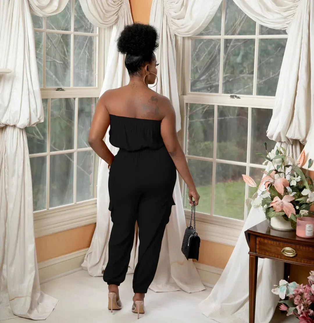 Elegant Off-Shoulder Strapless Jumpsuit - Prolyf Styles