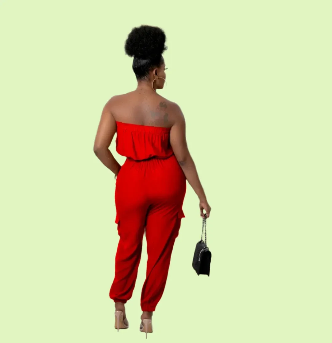 Elegant Off-Shoulder Strapless Jumpsuit - Prolyf Styles