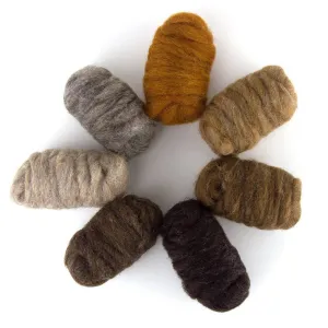 Furry Friends Variety Pack | Carded Corriedale Wool Sliver | 7 Colors