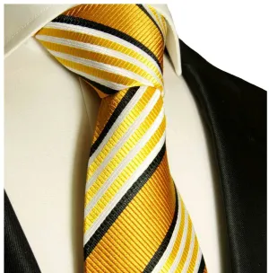 Gold Striped Boys Silk Tie by Paul Malone