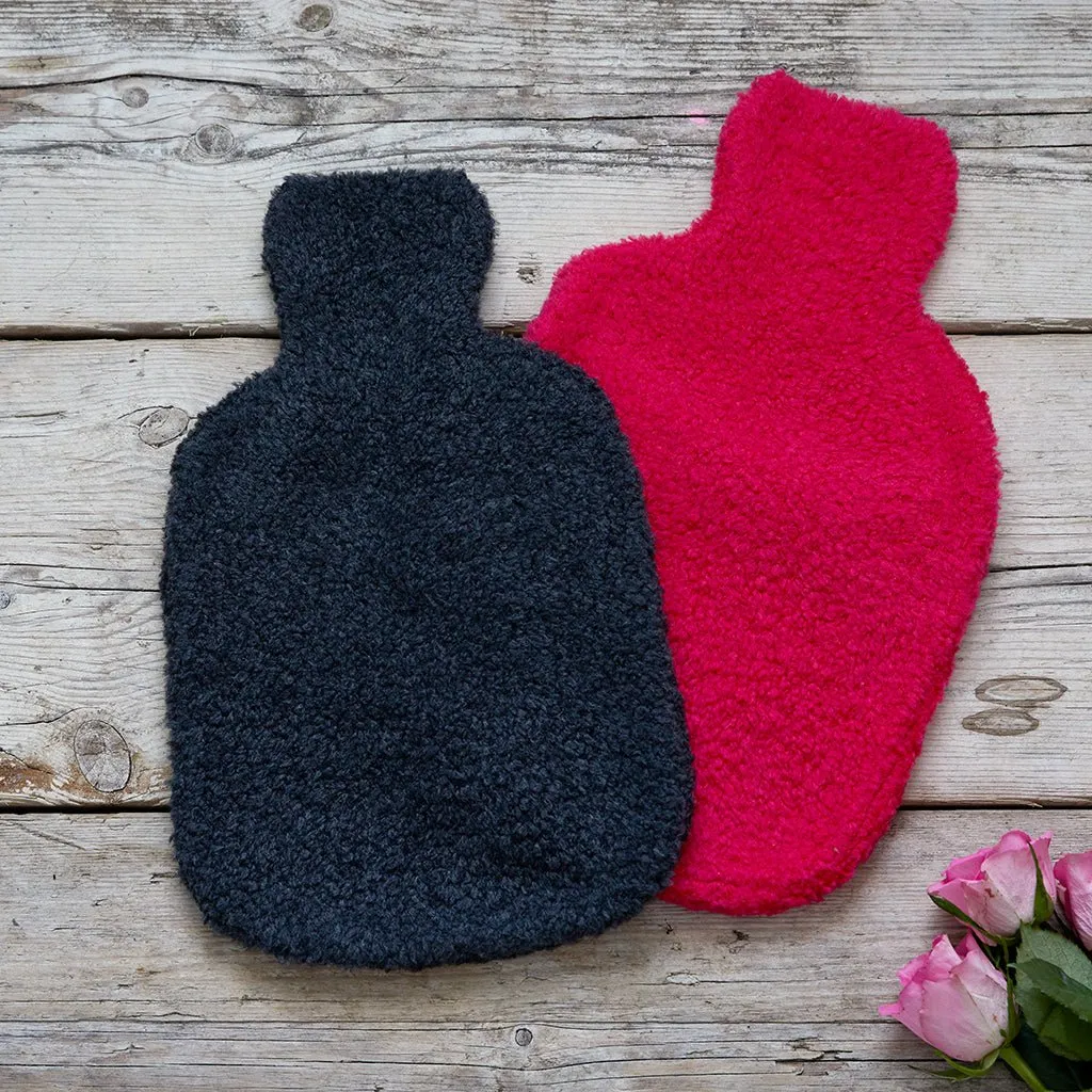 Grey Merino Boucle Hot Water Bottle - Incl Bottle & Cover