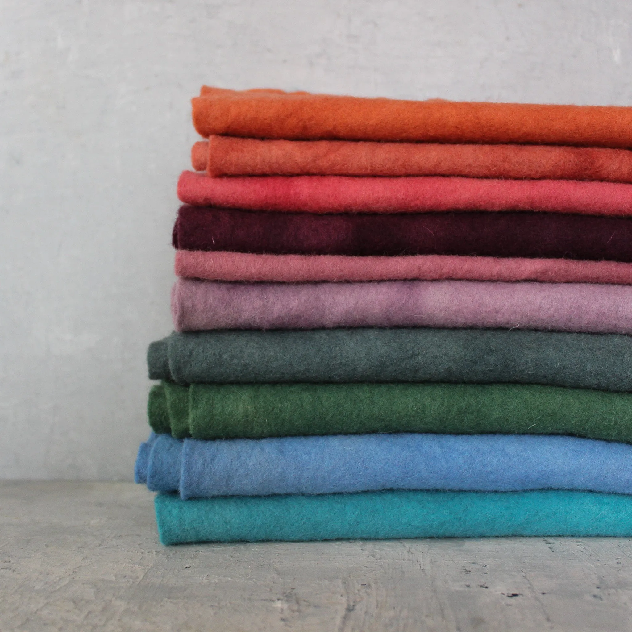 Hand Dyed Wool Felt Sheets