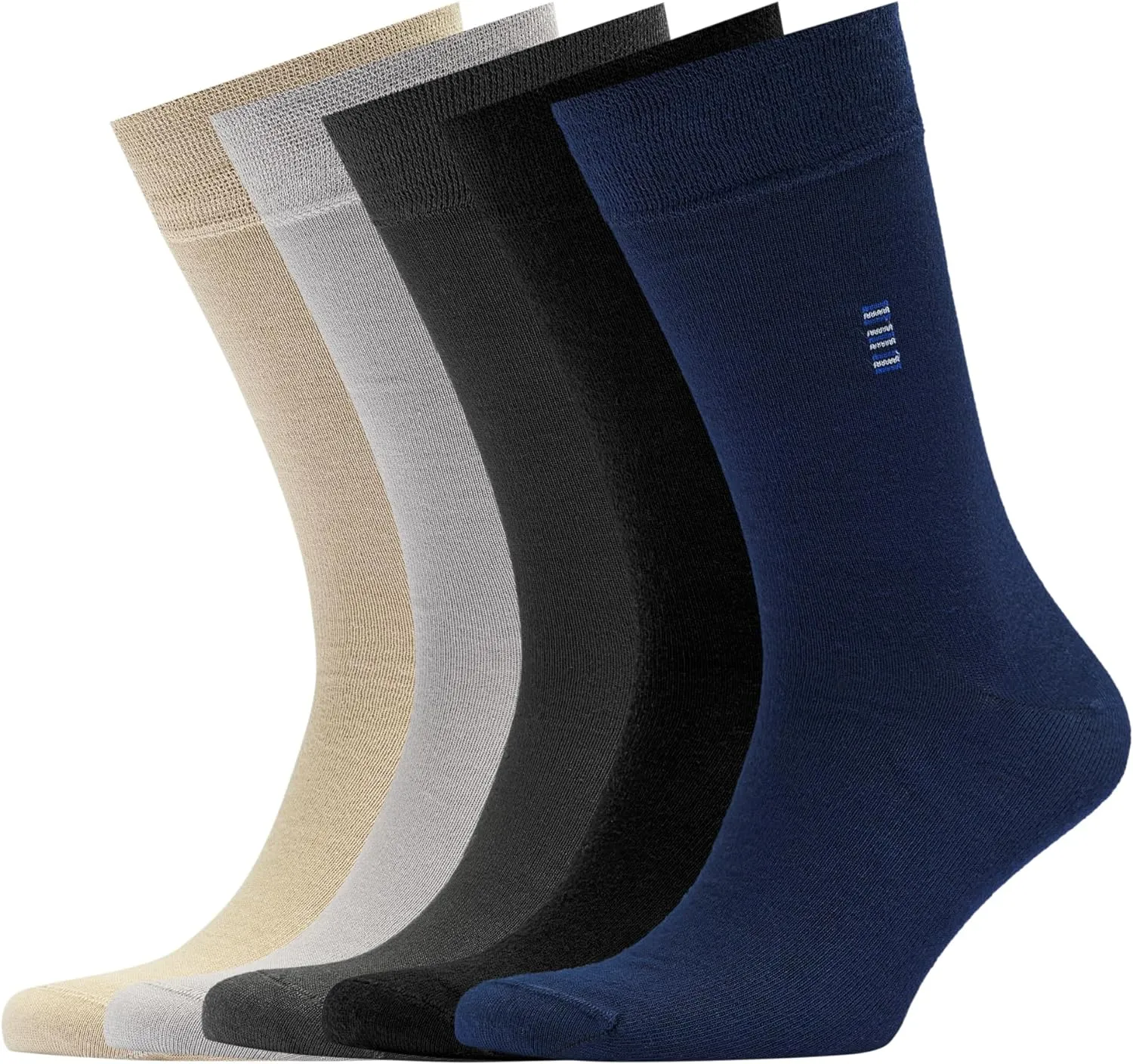 Men's Bamboo Dress Socks • Assorted All Plain Design • Mix Pack of 5 Pairs