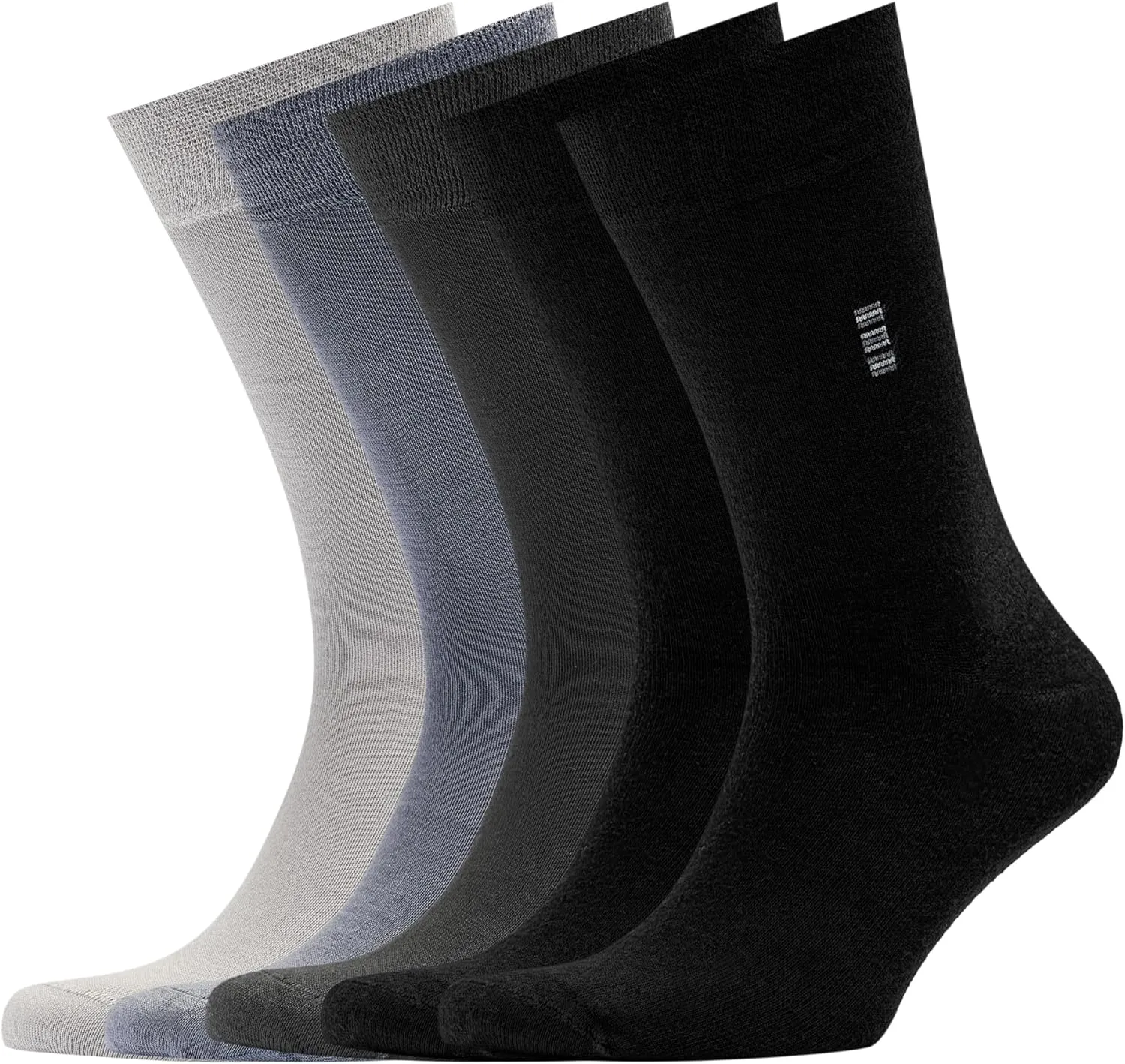 Men's Bamboo Dress Socks • Assorted All Plain Design • Mix Pack of 5 Pairs