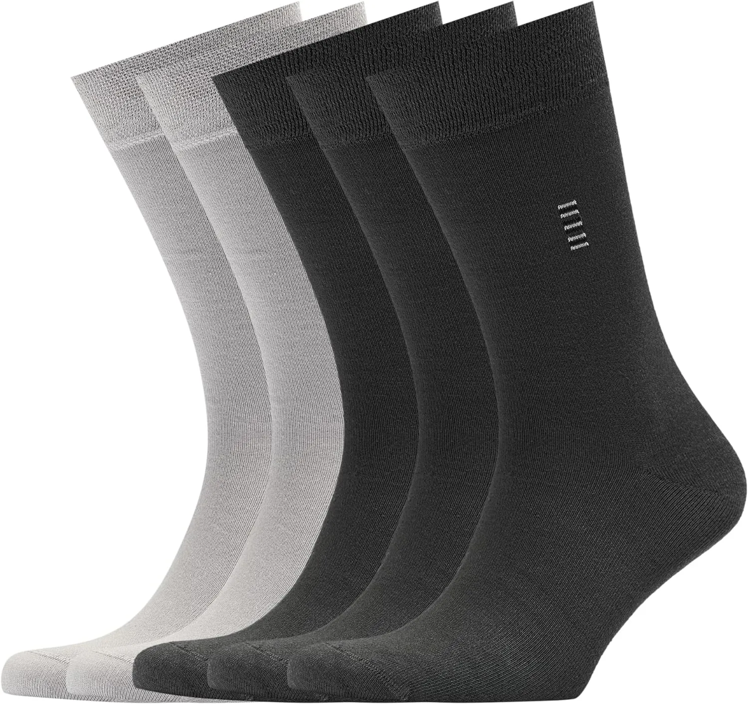 Men's Bamboo Dress Socks • Assorted All Plain Design • Mix Pack of 5 Pairs