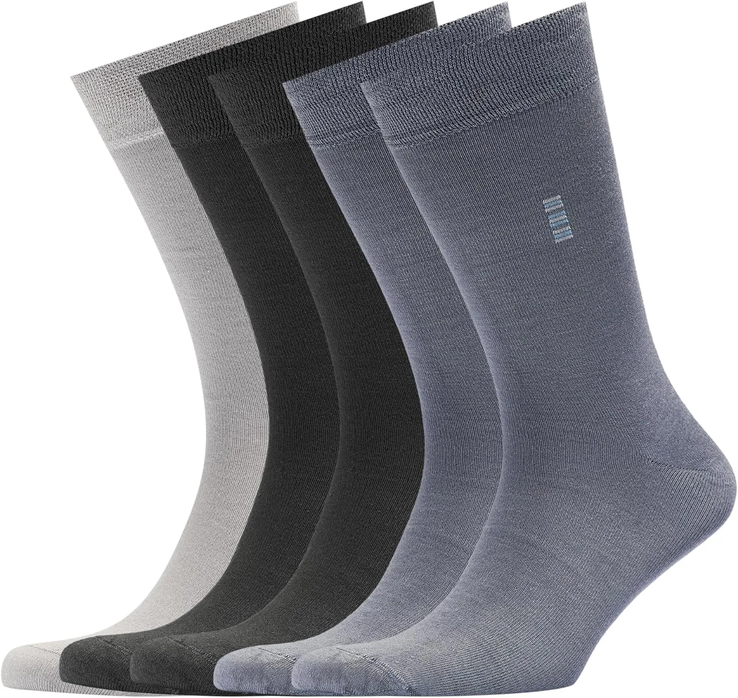 Men's Bamboo Dress Socks • Assorted All Plain Design • Mix Pack of 5 Pairs