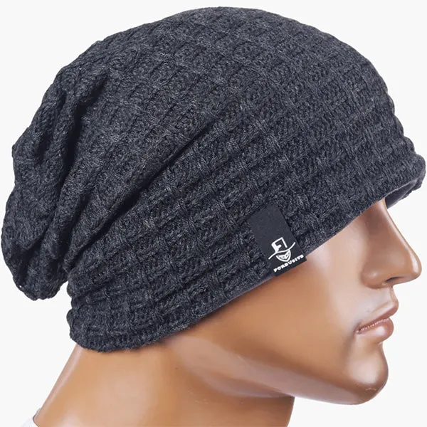 Mens Knit Baggy Beanie Hats B101