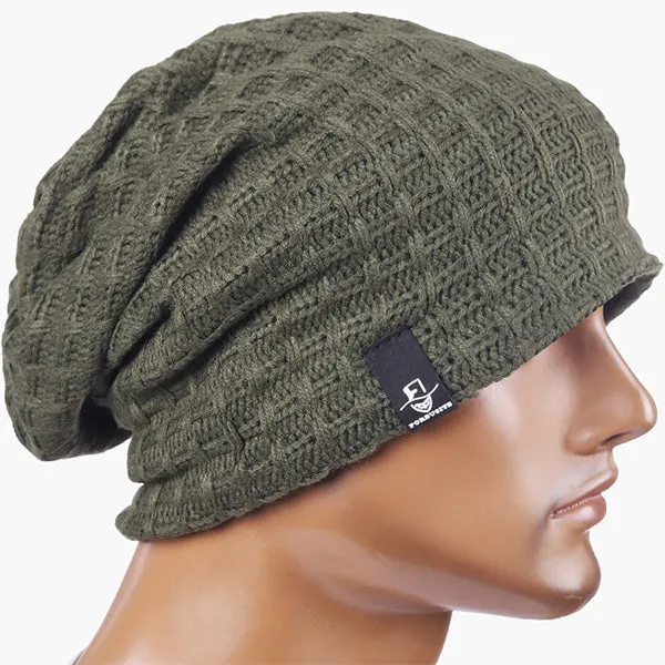 Mens Knit Baggy Beanie Hats B101