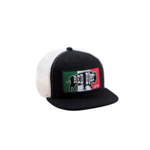 Red Dirt Kid's Mexican Flag Mesh Snap Back Patch Cap Black Hats