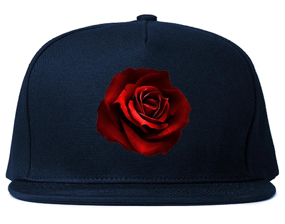 Red Rose Pattern Snapback Hat