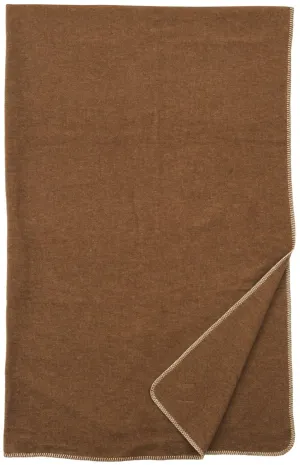 Solid Dark Camel Wool Throw