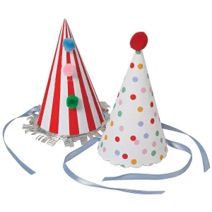 Spots & Stripes Party Hats (x 8)