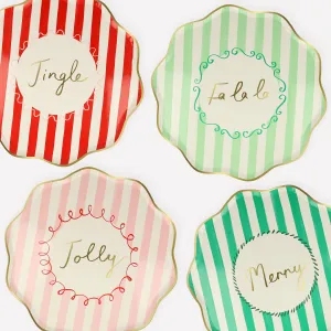 Striped Dinner Plates (x 8)