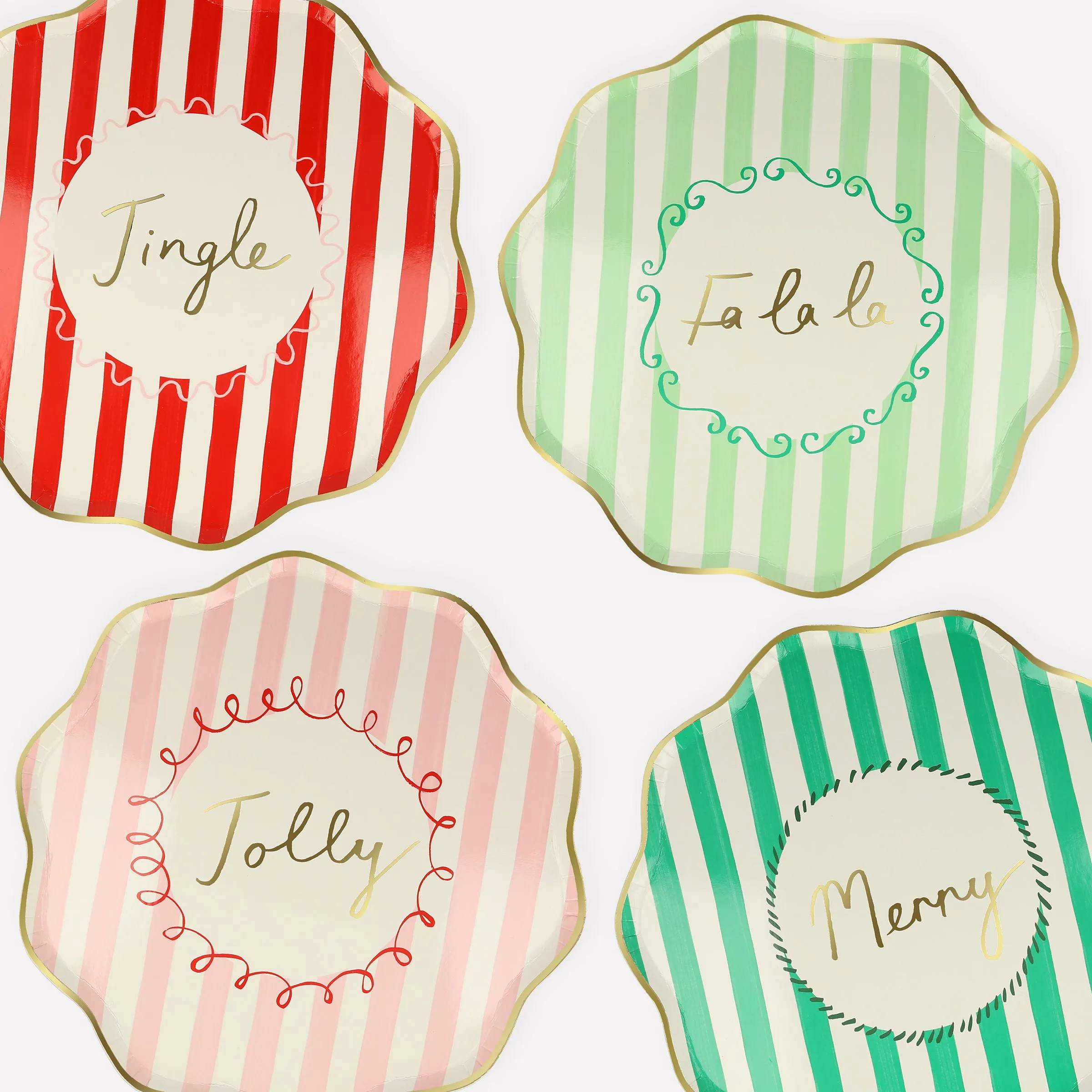 Striped Dinner Plates (x 8)