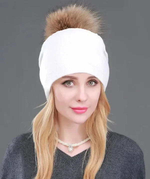 TEEK - Fluff Pompon Knitted Beanie