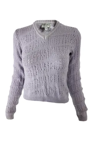 Versus Versace Vintage Lavender Twisted Knit Sweater, 1990s