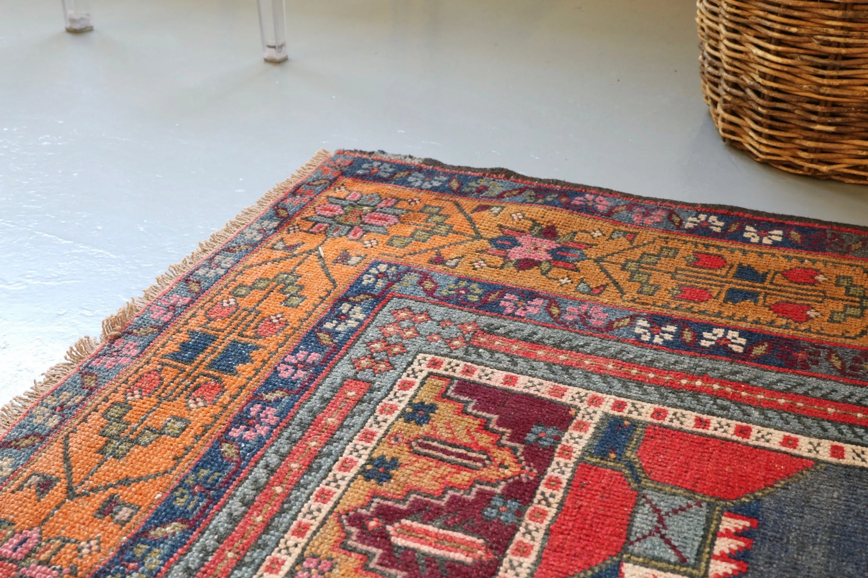 Vintage Anatolian Rug 4.10ftx8.5ft