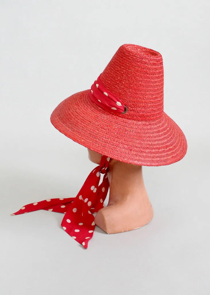 Vintage Late 1930s Red Straw Italian Beach Hat