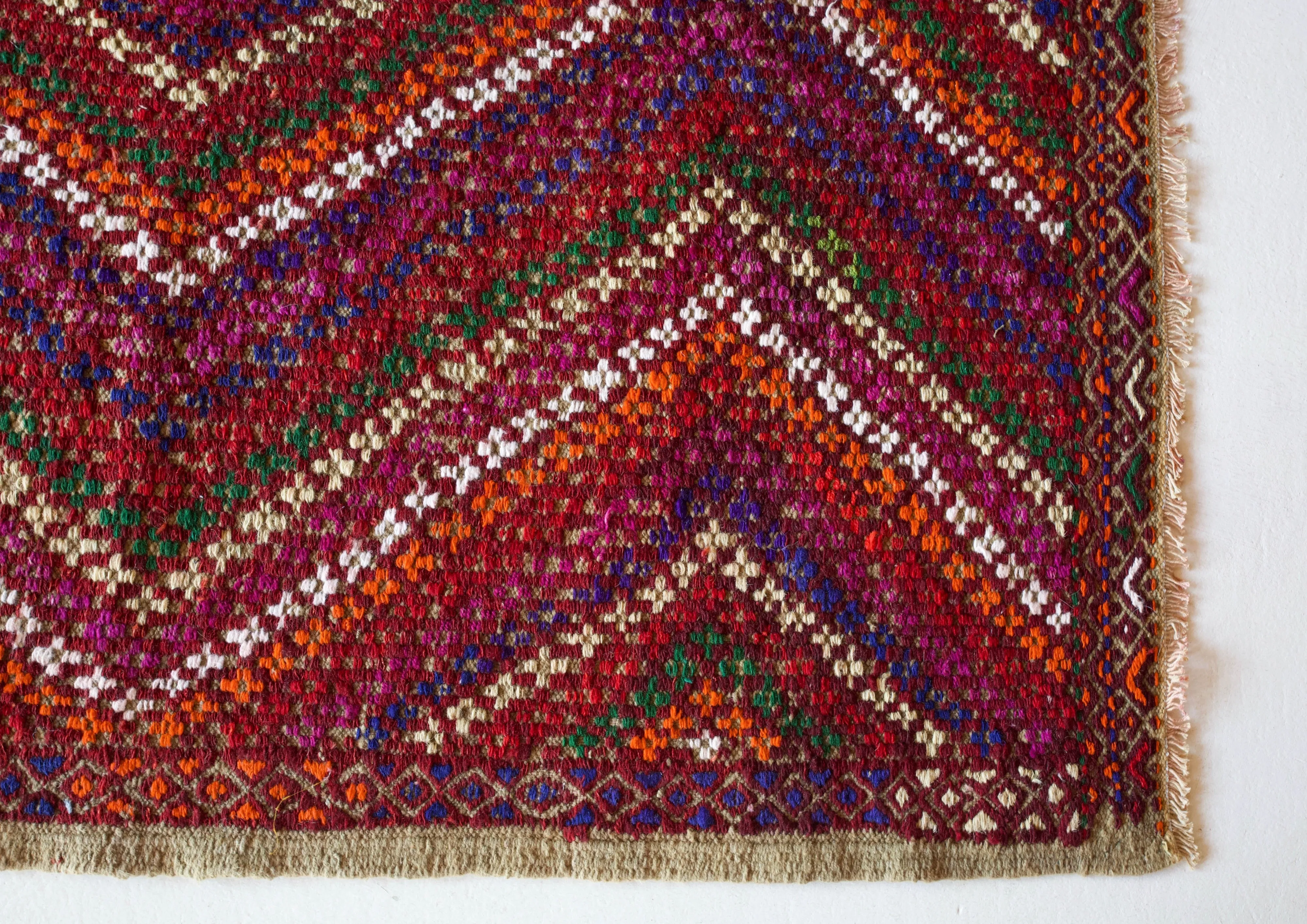 Vintage Mini Turkish Kilim Rug 4'x4'3"