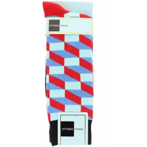 Vittorio Farina Men's Cotton Anklett Checker Dress Socks