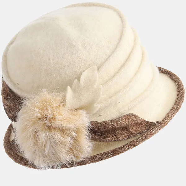 Women Wool Cloche Winter Hat 1920s C030