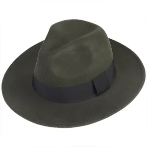 Wool Felt Wide Brim Fedora Hats for Women Men B5030